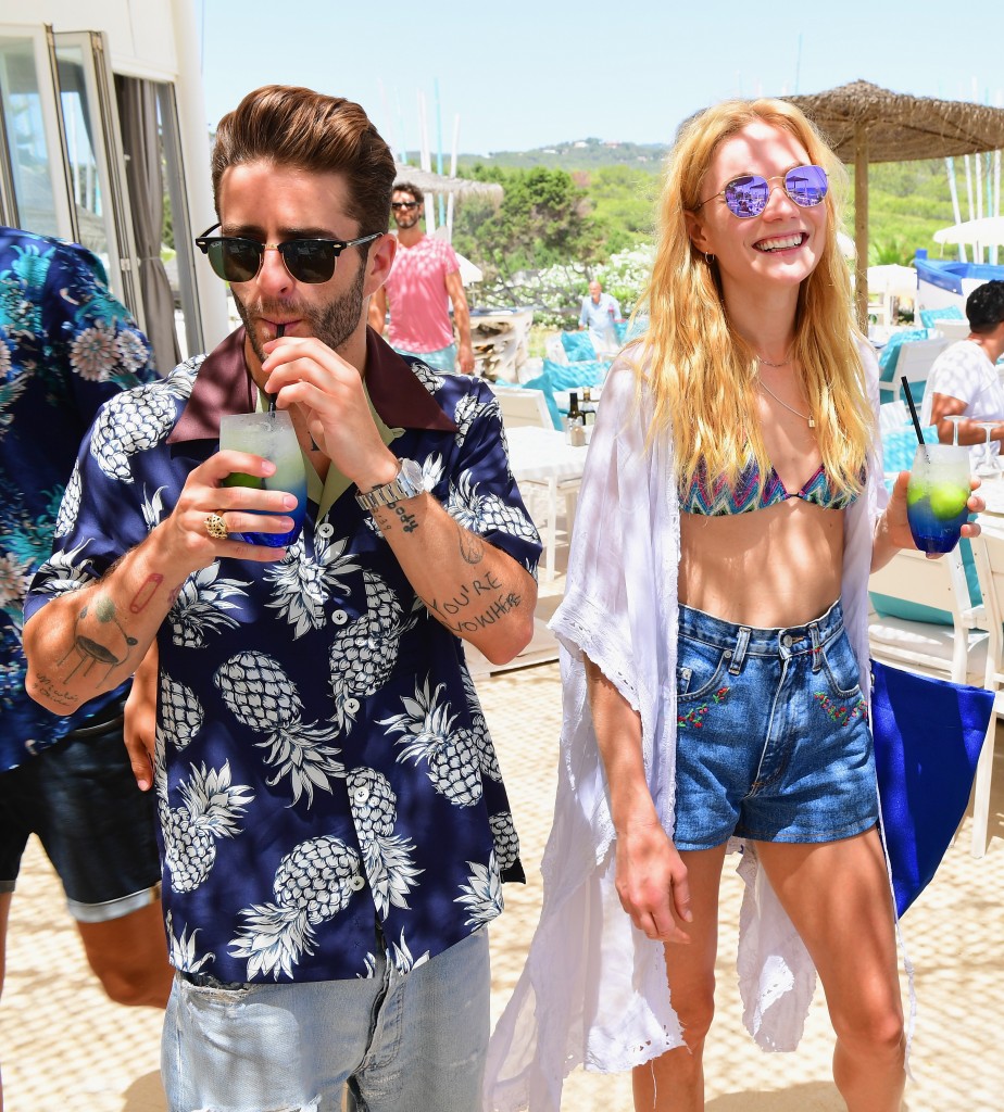 IBIZA, SPAIN - JULY 19: Pelayo Diaz and Clara Paget attend the CIROC On Arrival Lunch at Atzaro Beach on July 19, 2016 in Ibiza, Spain. (Photo by Ian Gavan/Getty Images for CIROC Vodka) *** Local Caption *** Pelayo Diaz;Clara Paget